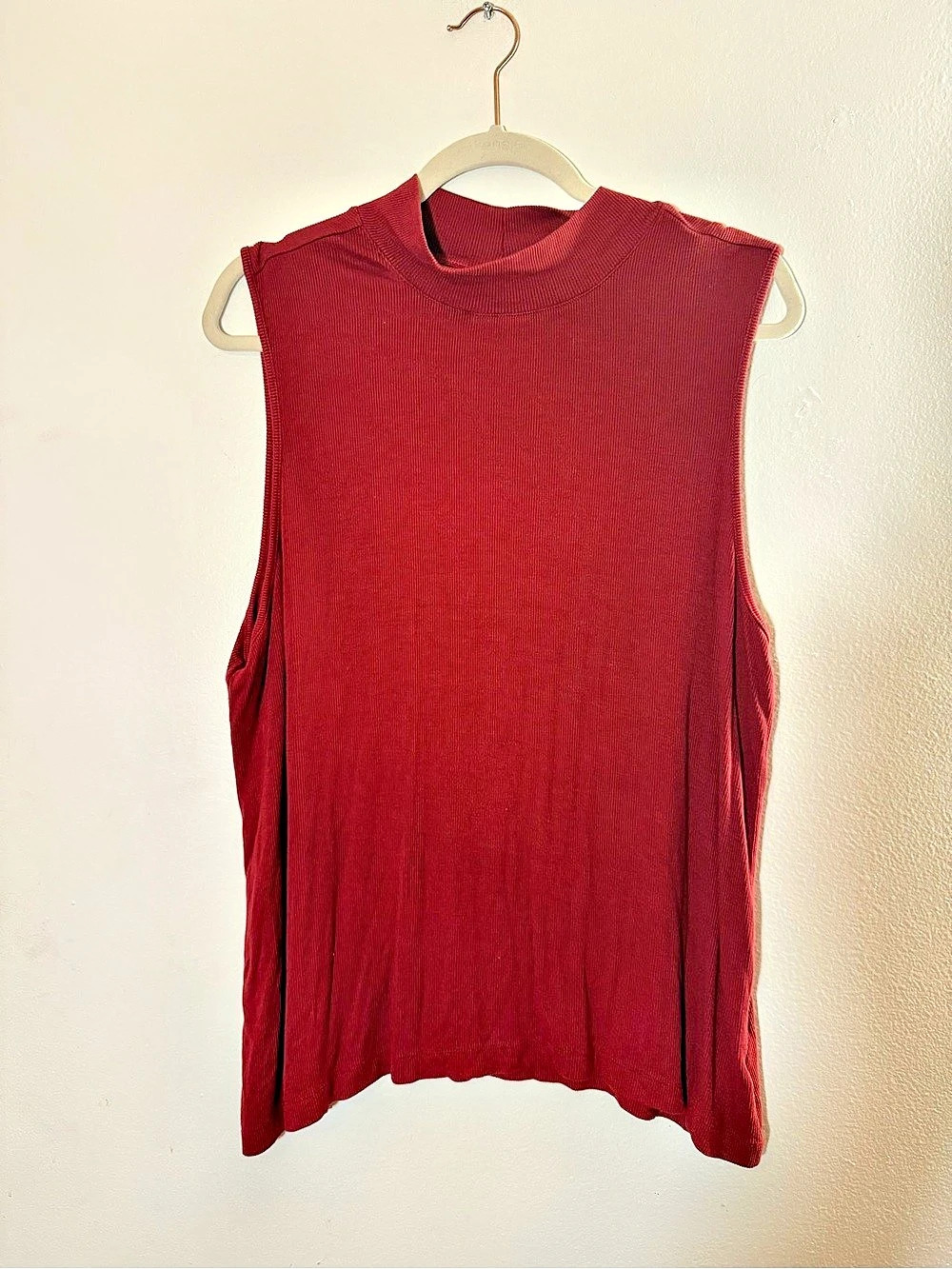 Time and Tru Sleeveless Mock Neck Knit Top Red XXXL (22)